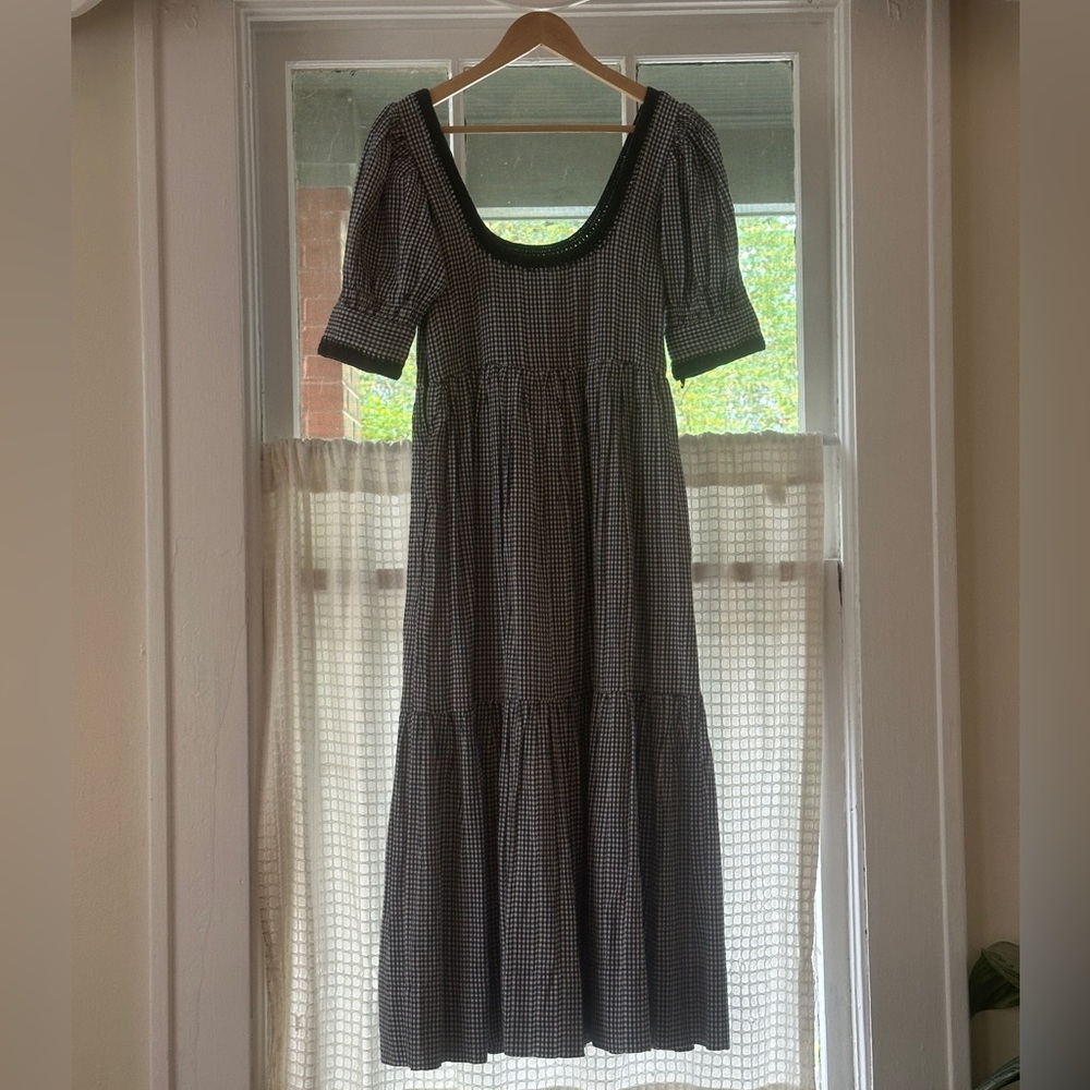 Loeffler Randall Navy and White Gingham Dress - Picture 3 of 8